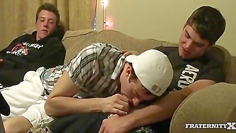 Brunette and other babes have their throats fucked and mouths filled