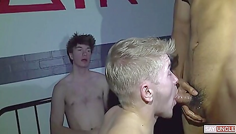 Blonde amateur gangbanged with lots of hardcore fucking