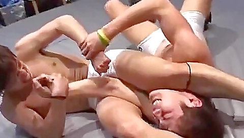 Japanese babe with big cock is doing a great workout