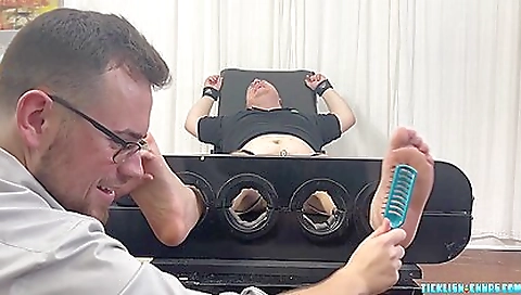 Blonde woman fucked with a large dildo in her asshole