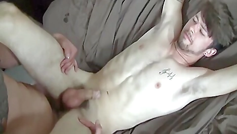 Brunette 18+ with tattooed pussy is getting deepthroated
