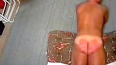 Amature spanking with a small dick in front of the camera
