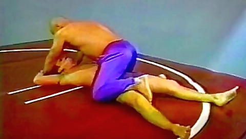 Teen 18+ girl shows her big ass and strength during wrestling