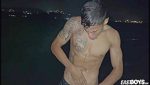 Latina girl with tattooed lips is flexing her twat