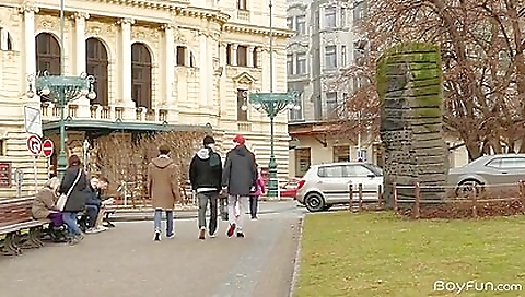 Big cock threesome with a couple of chicks and a guy