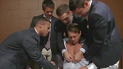 Horny brunette 18+ pussy fucked by a group of guys 18+