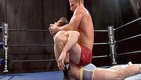 Brunette girl gets fucked with a guy in a wrestling video