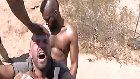 Two Black Fuckers With Massive Snakes Fuck A White Guy