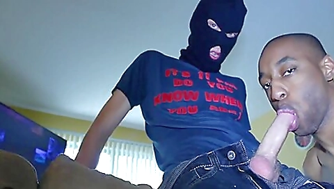 Skier rides skis with her black boyfriend in a mask