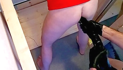Sexy teen with a hot body gets spanked in a kinky way