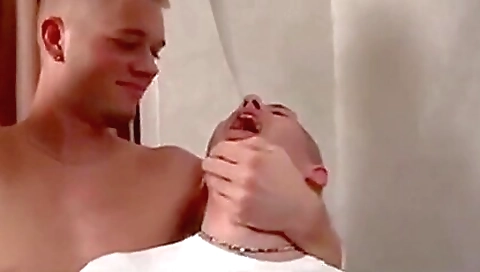 Swallowing cum from three big cocks in a cumshot compilation